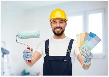 Maler und Dekorateur bei der Arbeit